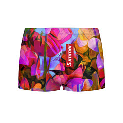 Трусы-боксеры мужские Красочный летний цветочный паттерн Summer color pa, цвет: 3D-принт