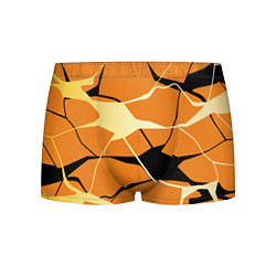 Трусы-боксеры мужские Абстрактные полосы на оранжевом фоне, цвет: 3D-принт