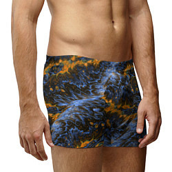 Трусы-боксеры мужские Оранжево-Синяя Вулканическая Лава, цвет: 3D-принт — фото 2