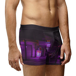 Трусы-боксеры мужские Неоновый ночной переход - Фиолетовый, цвет: 3D-принт — фото 2