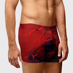 Трусы-боксеры мужские Абстрактная краски и фигура - Красный, цвет: 3D-принт — фото 2