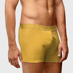 Трусы-боксеры мужские Волнистые желтые узоры, цвет: 3D-принт — фото 2
