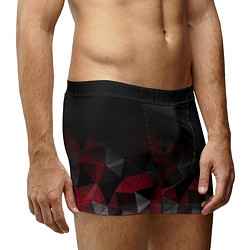 Трусы-боксеры мужские Черно-красный геометрический, цвет: 3D-принт — фото 2