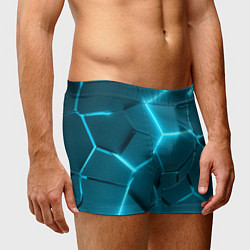 Трусы-боксеры мужские Ледяные неоновые геометрические плиты, цвет: 3D-принт — фото 2