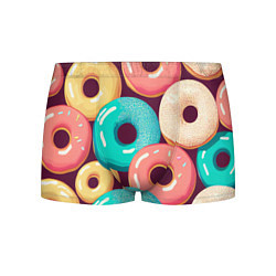 Трусы-боксеры мужские Пончики и только пончики, цвет: 3D-принт
