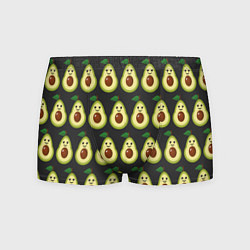 Трусы-боксеры мужские Авокадо Паттерн - Черная версия, цвет: 3D-принт