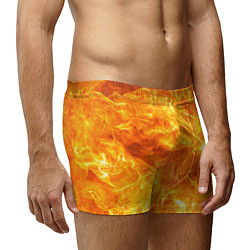 Трусы-боксеры мужские Бушующий огонь, цвет: 3D-принт — фото 2