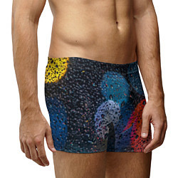 Трусы-боксеры мужские Разноцветные огни сквозь дождевое стекло, цвет: 3D-принт — фото 2