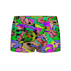 Трусы-боксеры мужские Разноцветный клетчатый камуфляж, цвет: 3D-принт