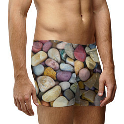 Трусы-боксеры мужские Морская галька - пляж, цвет: 3D-принт — фото 2