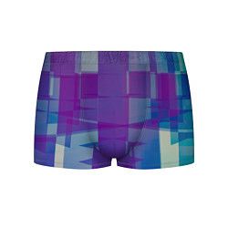 Трусы-боксеры мужские Геометрические объёмные фиолетовые кубы, цвет: 3D-принт