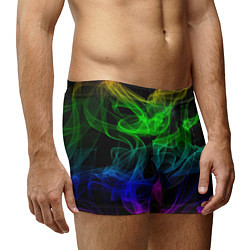 Трусы-боксеры мужские Разноцветный неоновый дым, цвет: 3D-принт — фото 2