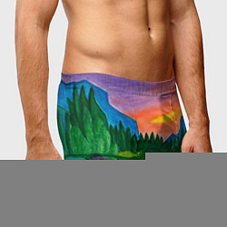 Трусы-боксеры мужские Закат на реке, цвет: 3D-принт — фото 2
