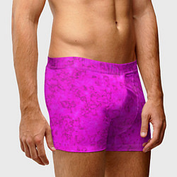 Трусы-боксеры мужские Розовый яркий неоновый узор с мраморной текстурой, цвет: 3D-принт — фото 2