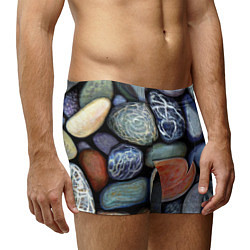 Трусы-боксеры мужские Цветные камушки, цвет: 3D-принт — фото 2