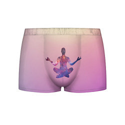 Трусы-боксеры мужские Поза лотоса в йоге, цвет: 3D-принт