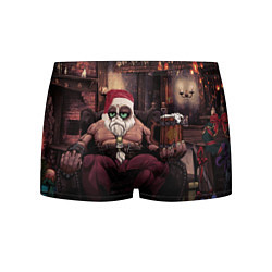 Трусы-боксеры мужские Плохой Санта Кот, цвет: 3D-принт