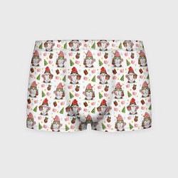 Трусы-боксеры мужские Рождественские гномы с подарками, цвет: 3D-принт