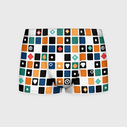 Трусы-боксеры мужские Разноцветный геометрический узор Мозаика, цвет: 3D-принт