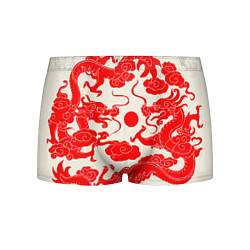 Трусы-боксеры мужские Японские красные драконы, цвет: 3D-принт