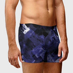 Трусы-боксеры мужские Синие, чёрные и белые полоски, цвет: 3D-принт — фото 2