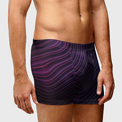 Трусы-боксеры мужские Фиолетово-синяя волнообразная абстракция, цвет: 3D-принт — фото 2