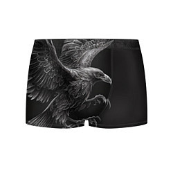 Трусы-боксеры мужские Черно-белый ворон, цвет: 3D-принт