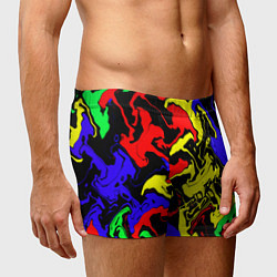 Трусы-боксеры мужские Разводы цветных красок, цвет: 3D-принт — фото 2