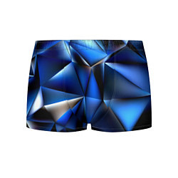 Трусы-боксеры мужские Polygon blue abstract, цвет: 3D-принт
