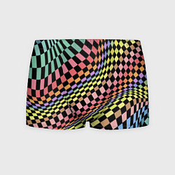 Трусы-боксеры мужские Colorful avant-garde chess pattern - fashion, цвет: 3D-принт