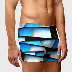 Трусы-боксеры мужские Решетка из линий и полос, цвет: 3D-принт — фото 2