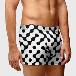 Трусы-боксеры мужские Чёрно-белый растровый узор, цвет: 3D-принт — фото 2