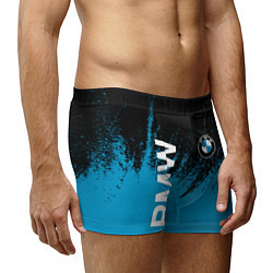 Трусы-боксеры мужские Bmw голубые брызги, цвет: 3D-принт — фото 2