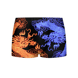 Трусы-боксеры мужские Парящие неоновые драконы, цвет: 3D-принт
