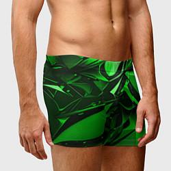 Трусы-боксеры мужские Зеленые объемные объекты, цвет: 3D-принт — фото 2