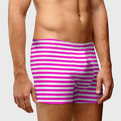 Трусы-боксеры мужские Ярко-розовые полосы, цвет: 3D-принт — фото 2
