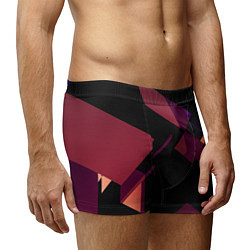 Трусы-боксеры мужские Тёмно-розовые фигуры во тьме, цвет: 3D-принт — фото 2