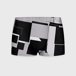 Трусы-боксеры мужские Белые и чёрные кубы в геометрии, цвет: 3D-принт