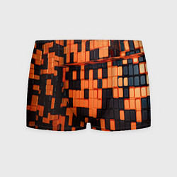 Трусы-боксеры мужские Чёрные и оранжевые кубики, цвет: 3D-принт