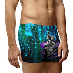 Трусы-боксеры мужские Space DJ - neon starfall, цвет: 3D-принт — фото 2