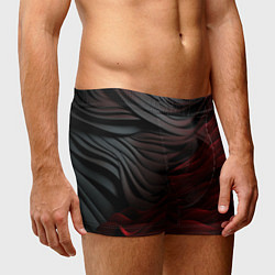 Трусы-боксеры мужские Темно-красная текстура, цвет: 3D-принт — фото 2