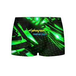 Трусы-боксеры мужские Cyberpunk 2077 phantom liberty neon green, цвет: 3D-принт
