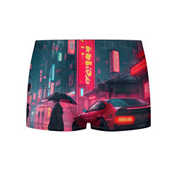 Трусы-боксеры мужские Дождь на улицах Японии, цвет: 3D-принт