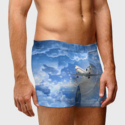 Трусы-боксеры мужские Ту-154 в морозном небе, цвет: 3D-принт — фото 2