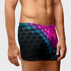 Трусы-боксеры мужские Цветной шестиугольник, цвет: 3D-принт — фото 2