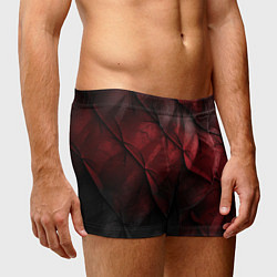 Трусы-боксеры мужские Black red texture, цвет: 3D-принт — фото 2