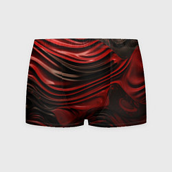 Трусы-боксеры мужские Кожаная красная и черная текстура, цвет: 3D-принт