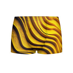 Трусы-боксеры мужские Желтые абстрактные полосы, цвет: 3D-принт