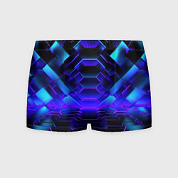 Трусы-боксеры мужские Неоновый синий тоннель абстракция, цвет: 3D-принт