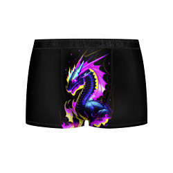 Трусы-боксеры мужские Неоновый космический дракон, цвет: 3D-принт
